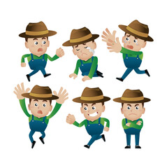 Professional people set: farmer,gardener, carpenter, woodworker