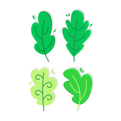 Hand drawn cute minimal leaves illustration, nature decorative elements