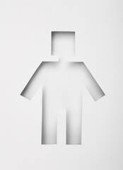 Man cut out of paper close up