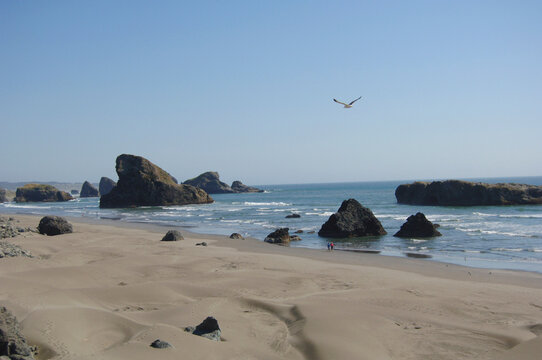 Overview of Beach, Oregon, USA