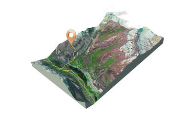 Isometric map virtual terrain 3d for infographic.