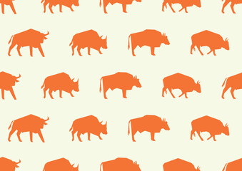 seamless bull as a pattern Isolated bull animal design. high quality bull detailed animal silhouette