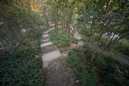 Descending Path in Youyicun Garden, Suzhou, China