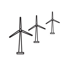 Windmill icon vector logo design template flat style