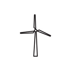 Windmill icon vector logo design template flat style