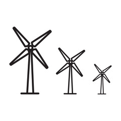 Windmill icon vector logo design template flat style