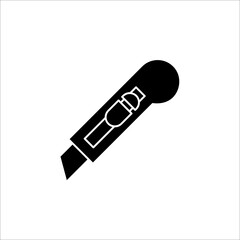 Cutter knife, stationery knife icon in trendy outline style design. Vector graphic illustration. Cutter icon for website design.