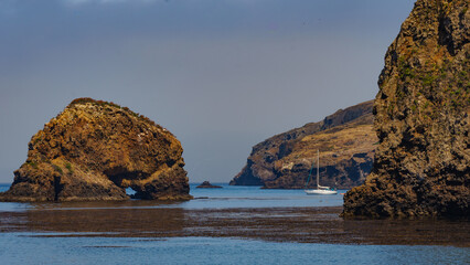 Naklejka premium Channel Islands National Park, Santa Cruz Island from the Pacific, California, USA