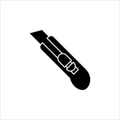 Cutter knife, stationery knife icon in trendy outline style design. Vector graphic illustration. Cutter icon for website design.
