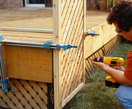 Man Building Deck