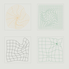 Brutalism shapes. Retro futuristic graphic ornaments. Flat minimalist icons. Anti-design. Vector illustration