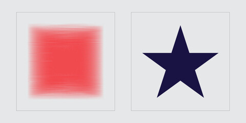 Collection of Y2K elements. Brutalism star and flower shapes. Flat minimalist icons. Futuristic. Vector illustration