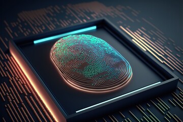 Digital illustration about fingerprint and technology.