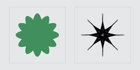 Fototapeta premium Vector Graphic Assets Set. Extraordinary Graphic Assets. Cyberpunk elements. Stars, starburst . Vector illustration
