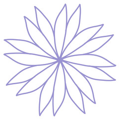 Petal Flower Line Art