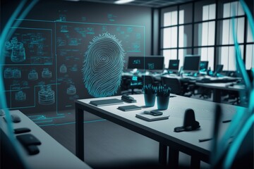 Digital illustration about fingerprint and technology.