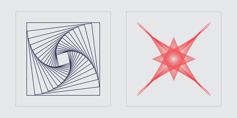 Collection of Y2K elements. Trendy geometric postmodern figures. Modern abstract forms. Isolated on black background. Vector illustration