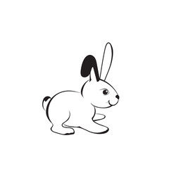vector rabbit. black and white illustration. monochrome image
