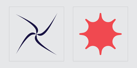 Vector Graphic Assets Set. Retro futuristic graphic ornaments. Flat minimalist icons. Retro Futurist. Vector illustration