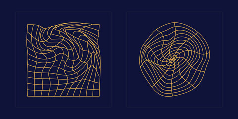 Naklejka premium Brutalism shapes. Large set of retro objects for design. Elements for graphic decoration. Retro Futurist. Vector illustration