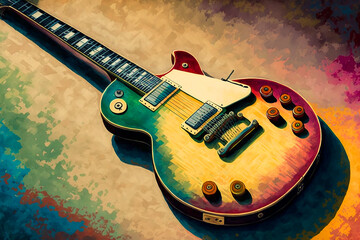 painted  guitar. Generative AI