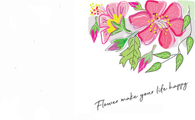 card with flowers in illustration 