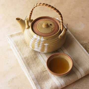 Still Life of Japanese Teapot with Tea