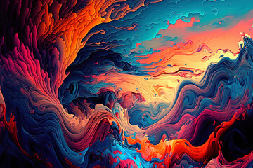 neural network generated backdrop art that resembles a colorful abstract painting. Generative AI