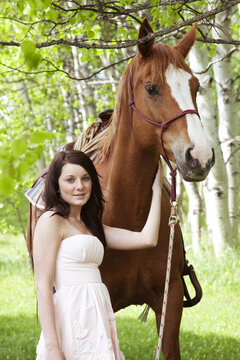 Portrait of Teenage Girl with Horse