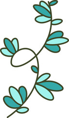 Decorative Branches and Leaves Illustration