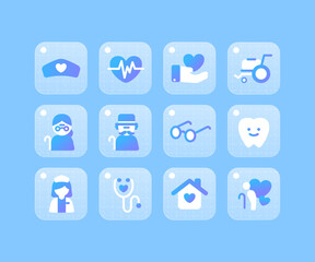 Blue gradation icon silver industry

