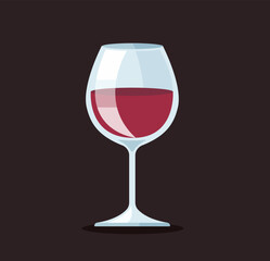 glass of wine vector illustration