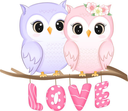 Cute Couple Owl valentine's day
