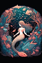 Mermaid fairytalegore created with AI