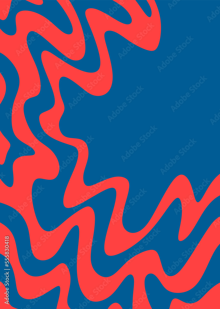 Poster abstract background with cute wavy line pattern and with some copy space area