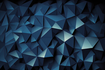 Obraz premium Low poly backdrop in dark BLUE. a polygonal designed example. a polygonal illustration with repeated squares. Generative AI