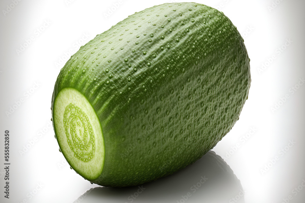 Poster isolated cucumber on a white background. generative ai
