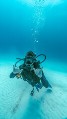 scuba diver having a good time