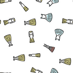 wedding dress bride woman vector seamless pattern thin line illustration