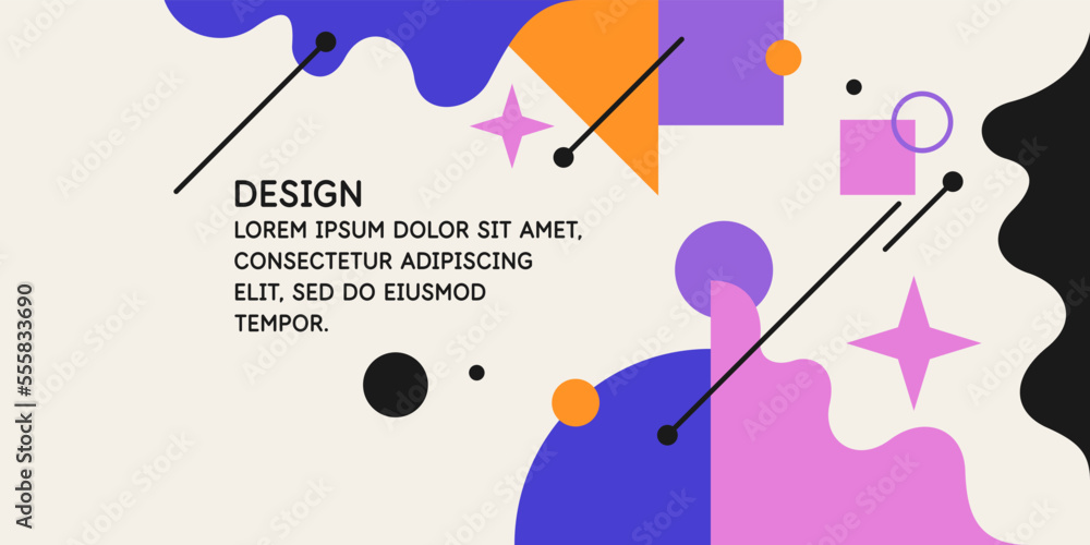 Poster modern geometric composition of various shapes. illustration for design. abstract background in the 