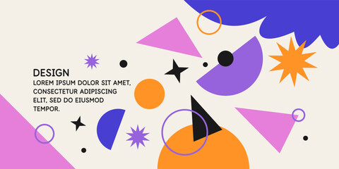 Composition with geometric shapes. Abstract background for design. Trendy stylish graphics