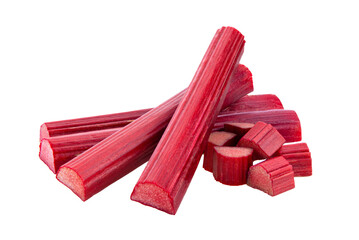 Rhubarb stalks on transparent png