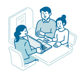 カップルに提案する女性