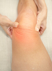 Bare feet, elderly person and massage, health and medical concept..