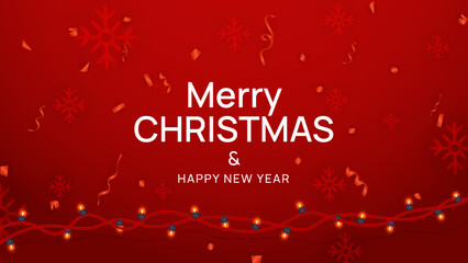 Merry Christmas realistic background with lights