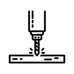 Black line icon for Drill Down