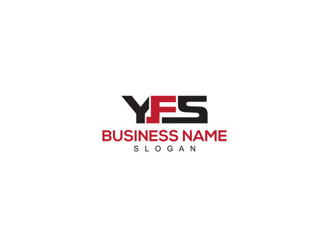 Typography Red Black YFS Logo Letter Design