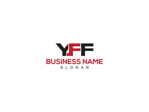 Typography Red Black YFF Logo Letter Design