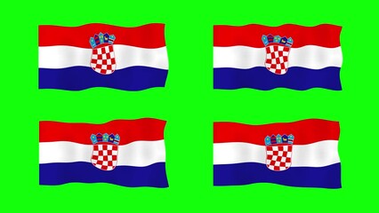 Croatia Waving Flag 2D Animation on Green Screen Background. Looping seamless animation. Motion Graphic - Powered by Adobe