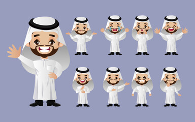 Cute Set - Set of business people with different emotion